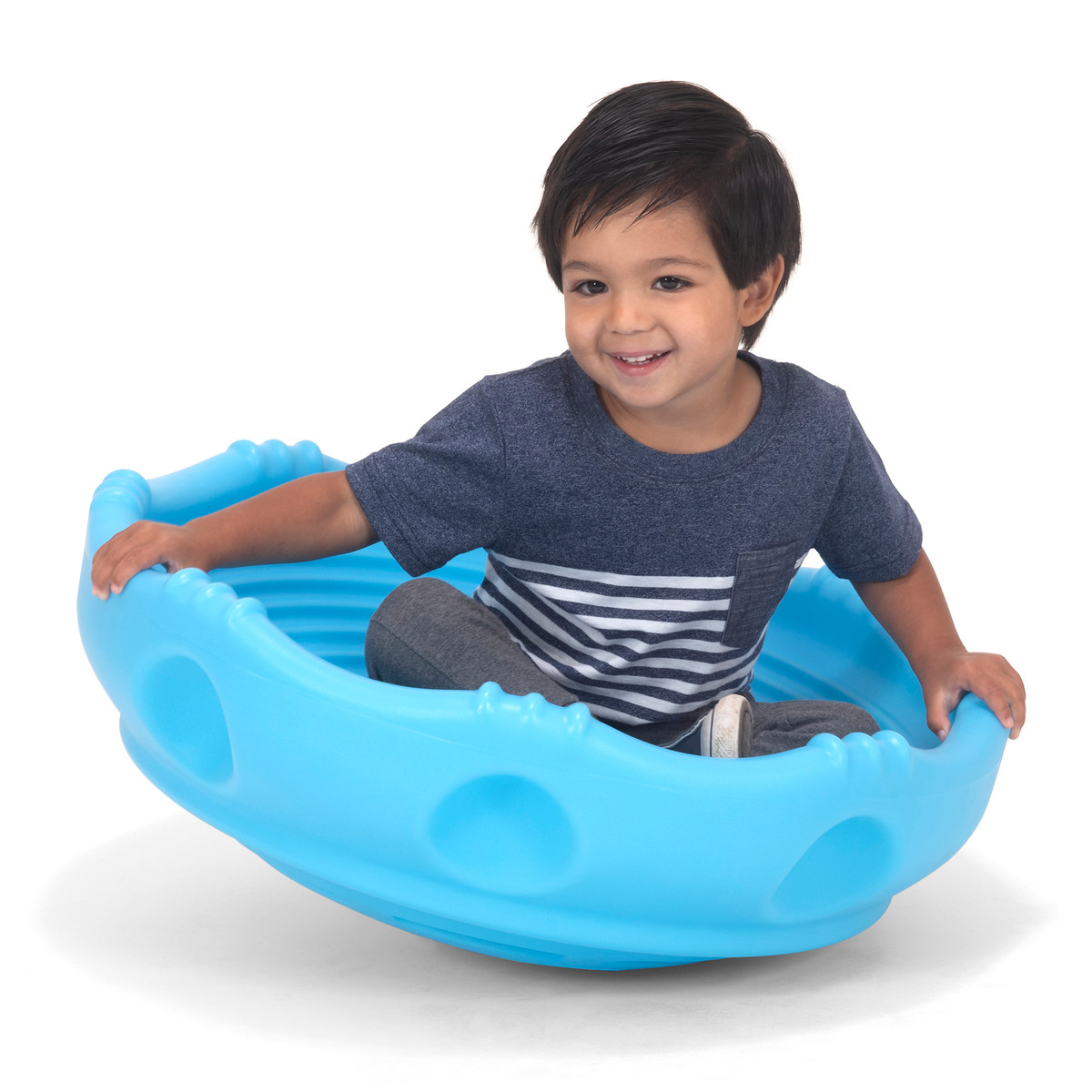 Boy having fun rocking in the Simplay3 Rock Around Wobble Disk 