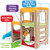 Climber features steering wheel, easy grip hand and foot holds, climb through space, wide slide