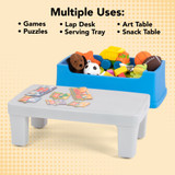 Kid's table can be used for games, snacks, art, puzzles or as a lap desk or serving tray