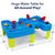 huge water table for all around play measures 29" wide by 44.5" long by 16" tall