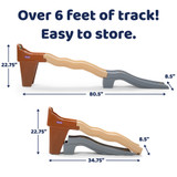 over 6 feet of track, easy to store