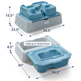 Measures 15.5"x23.5"x34.5" closed and 8.5"x45"x34.5"
