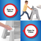 Simplay3 Big Kid Booster Chair is easy to move and clean