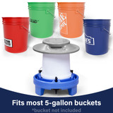 Fits most 5-gallon buckets, shown: Tractor Supply, Menards, Home Depot, Lowes