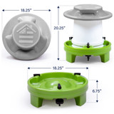 Measures 18.25" wide by 20.25" tall when assembled