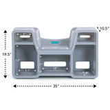 Cozy cubby reading nook with dimensions.